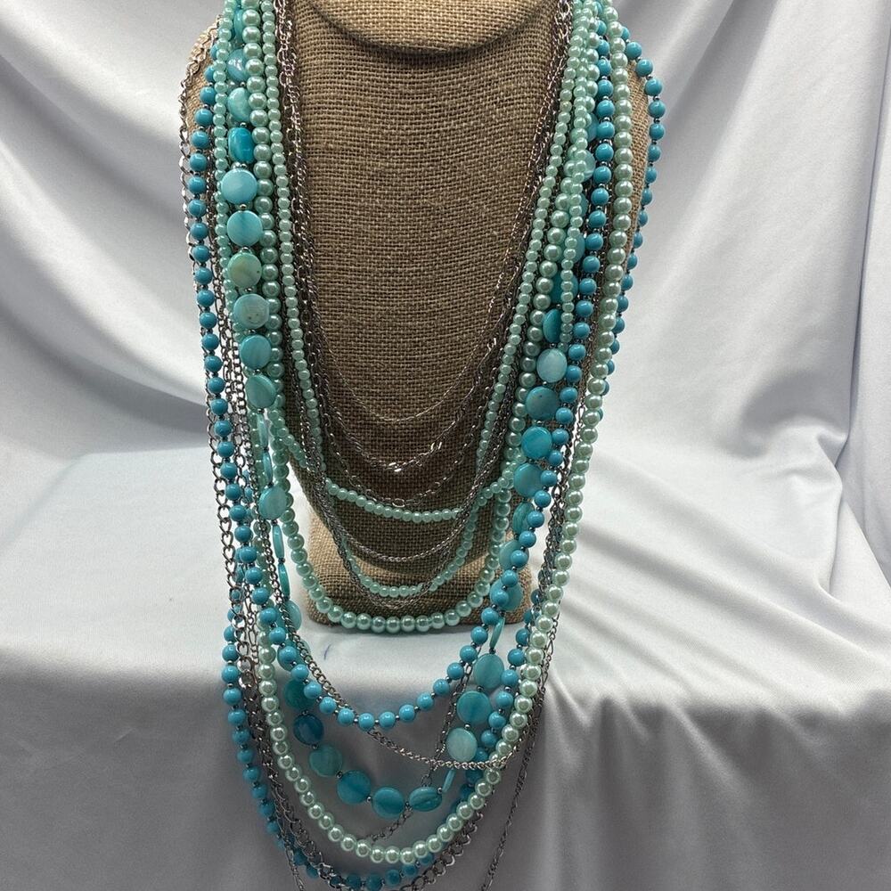 Park Lane "Fountain Bleu" 15-Strand Statement Necklace (NWT)